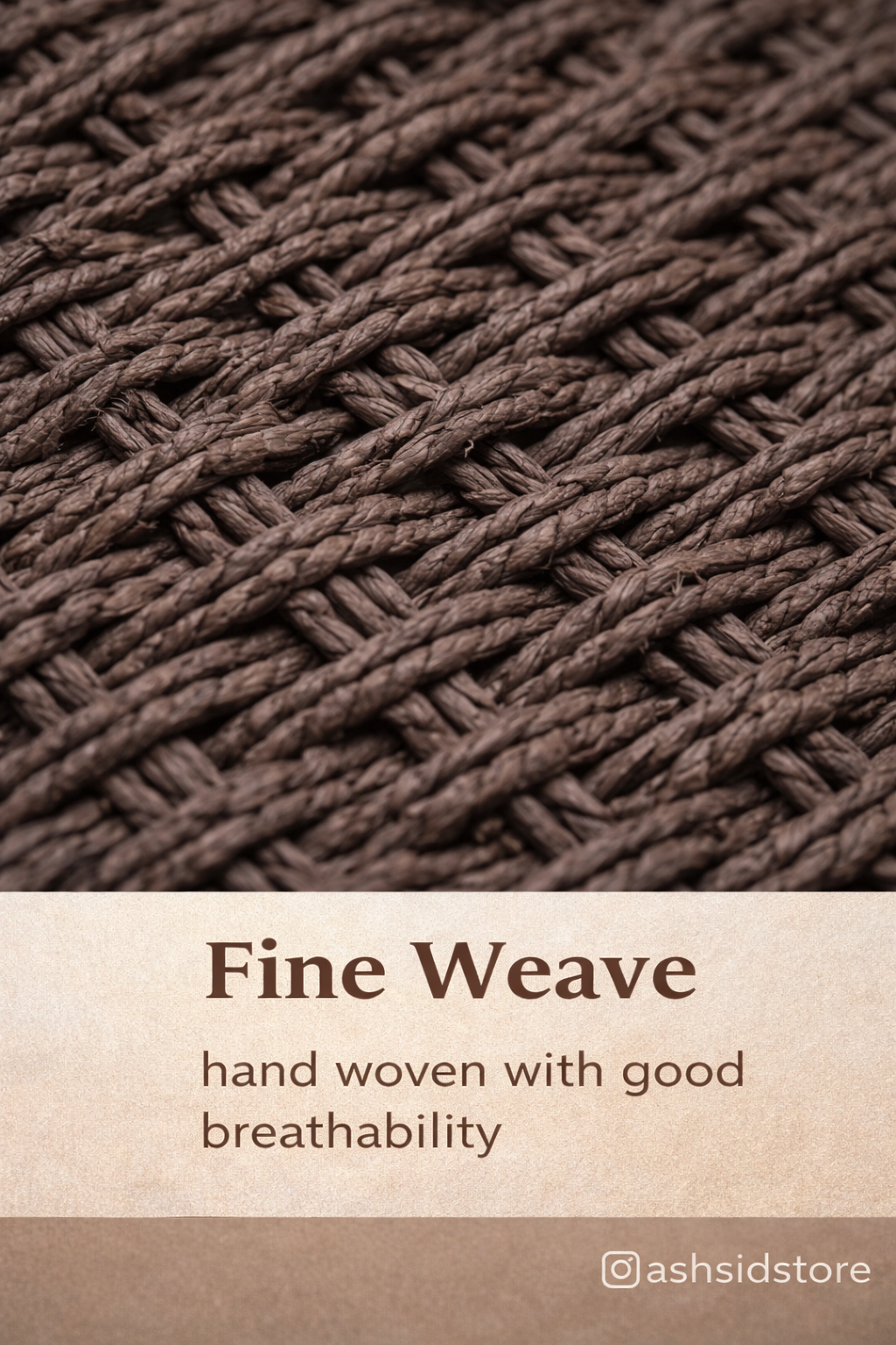 Decorative brown storage box with woven lid