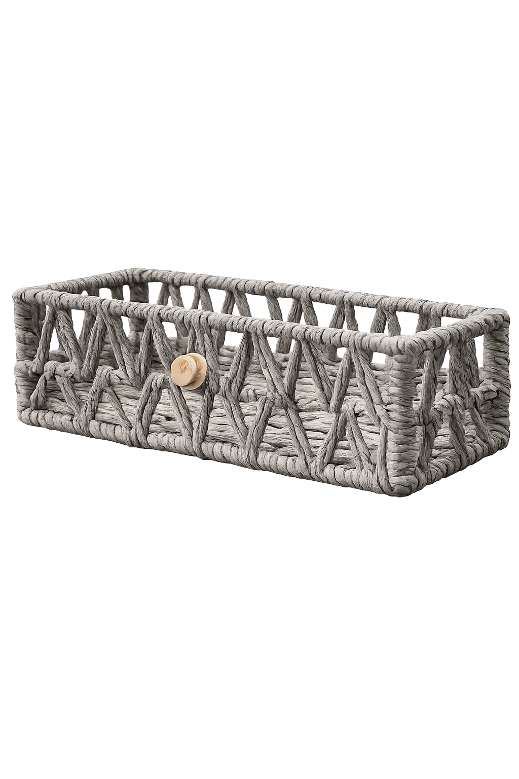 Grey tissue box cover used as an elegant home organizer
